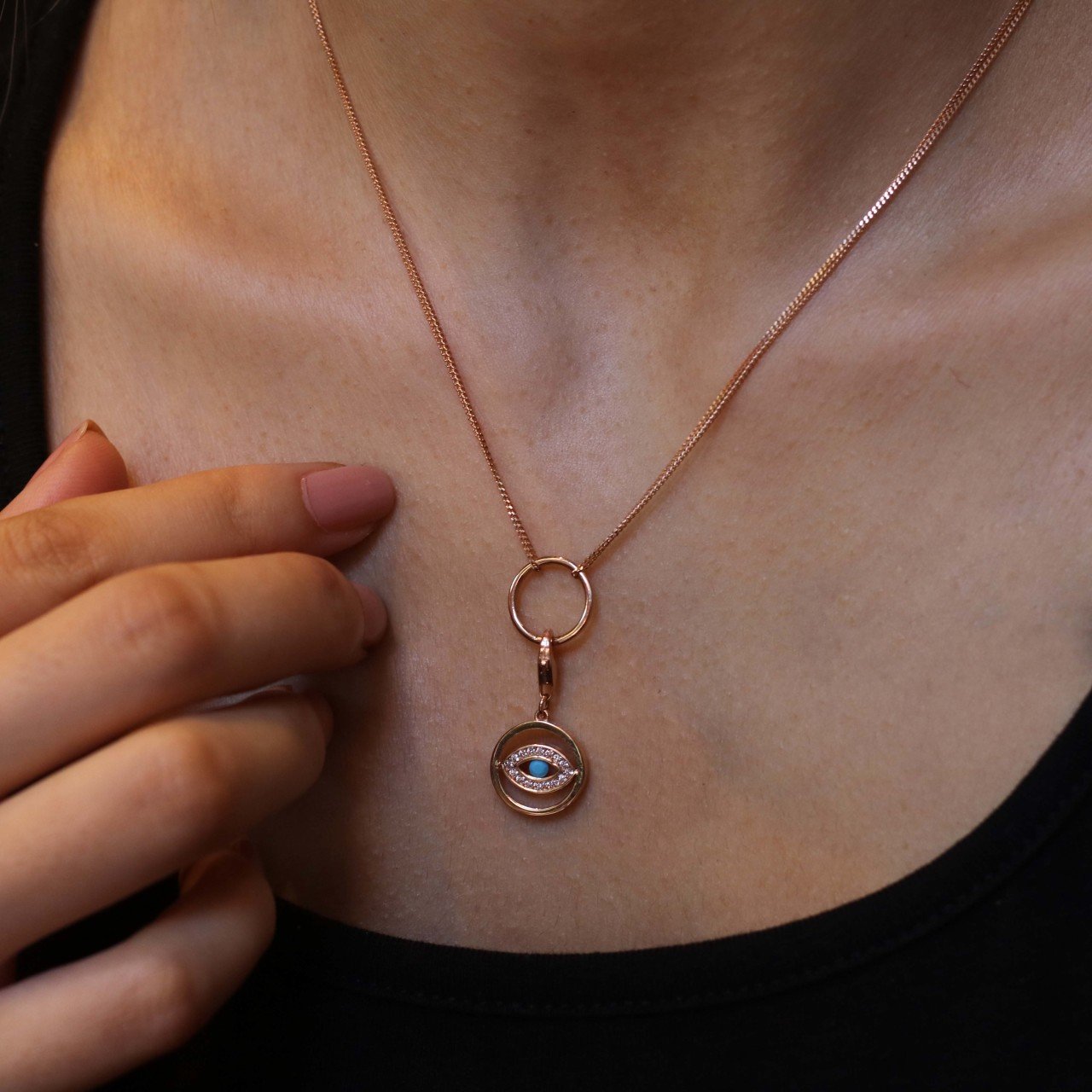 göz choker kolye