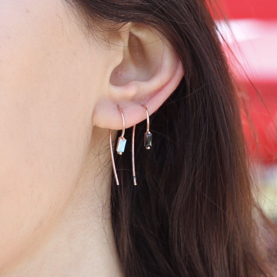 Baget Taşlı Tel Küpe