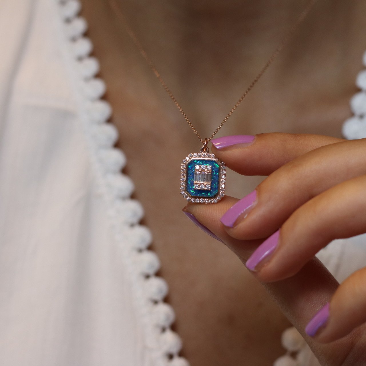 opal baget kolye